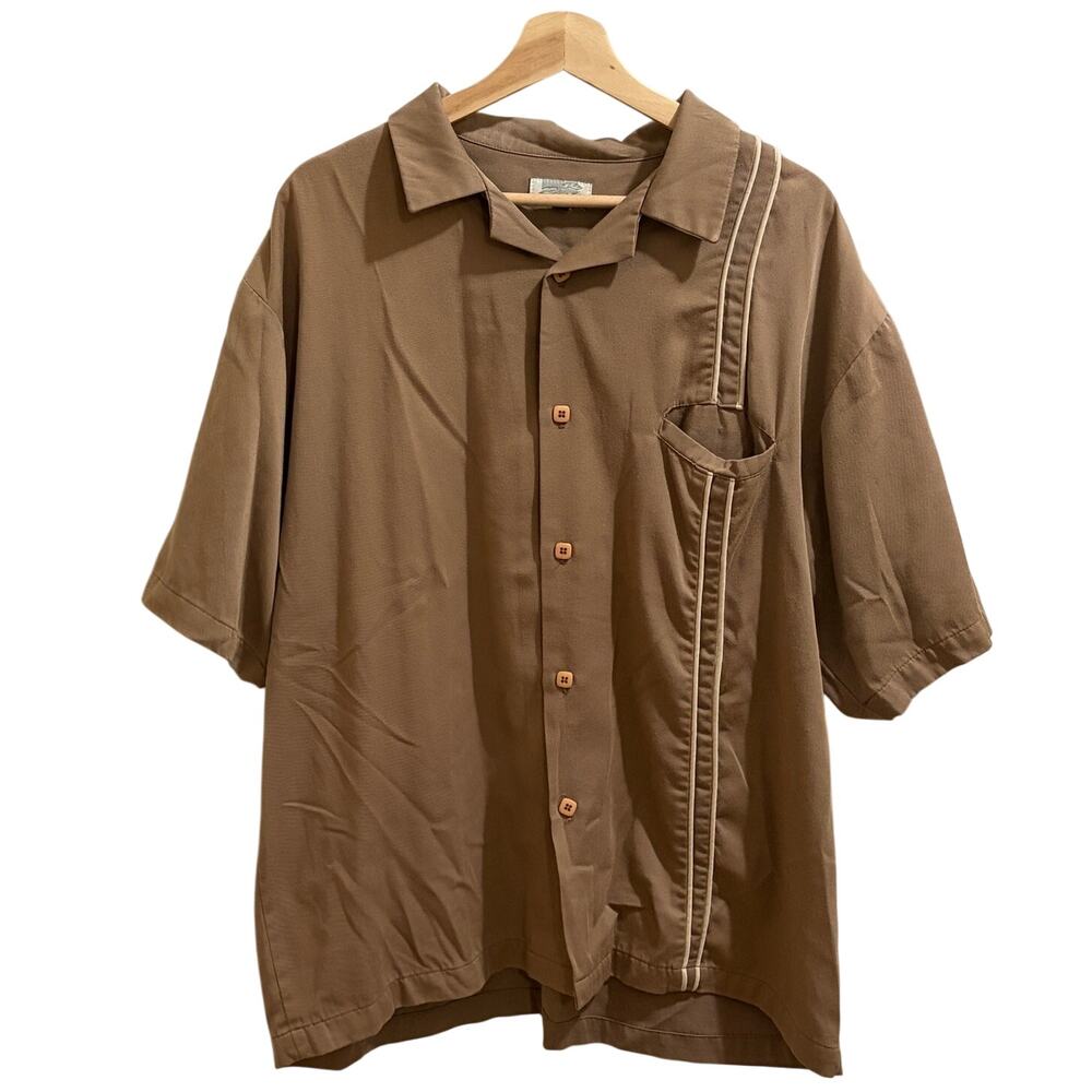 Vintage Rusty Shirt Mens Large Bowler Button Up Camp Surf Beach USA 80s RARE